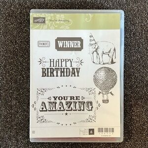 Stampin’ Up! You’re Amazing Stamp Set NEW Retired Circus Elephant Ticket